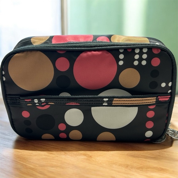 Sonia Kashuk Black and Pink Polka Dot Cosmetic Bag NWOT - Picture 2 of 7